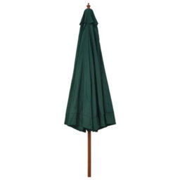 Berkfield Outdoor Parasol With Wooden Pole 330 Cm Green - thumbnail 3