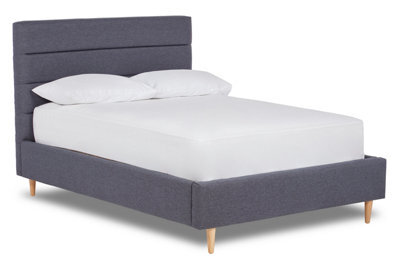 Divan Base Direct Viva Paneled Fabric Bed Bed Base Only 4Ft Small Double- Opera Ink - image 1