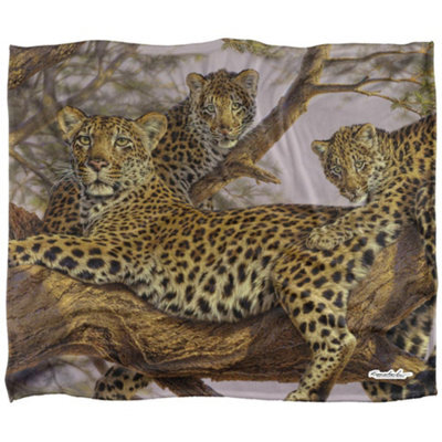 Wild Wings Family Silky Tree Supersoft Blanket Yellow/black/brown (One Size) - image 1