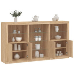 Berkfield Sideboard With Led Lights Sonoma Oak 181.5X37X100 Cm - thumbnail 1