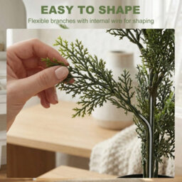 Set Of 2 Decorative Artificial Plants Cypress In Weighted Pot, 90Cm - thumbnail 4