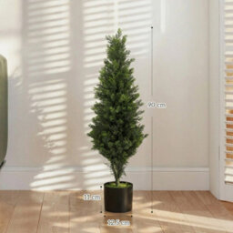 Set Of 2 Decorative Artificial Plants Cypress In Weighted Pot, 90Cm - thumbnail 3
