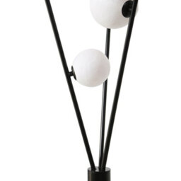 Living And Home Metal Tripod Standing Floor Lamp With Plastic Lampshade - thumbnail 4