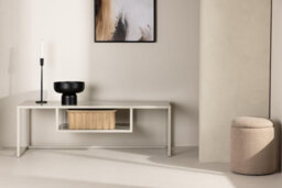 Modern Minimalist Tv Stand - Beige - Metal Tv Stand/ Storage -  L120Xd40Xh40Cm