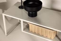 Modern Minimalist Tv Stand - Beige - Metal Tv Stand/ Storage -  L120Xd40Xh40Cm - thumbnail 3