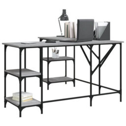 Berkfield Desk Grey Sonoma 139X139X75 Cm Engineered Wood - thumbnail 3