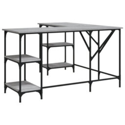 Berkfield Desk Grey Sonoma 139X139X75 Cm Engineered Wood - thumbnail 2
