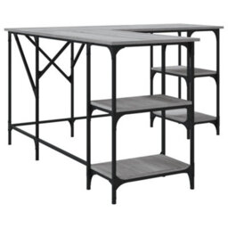 Berkfield Desk Grey Sonoma 139X139X75 Cm Engineered Wood - thumbnail 6