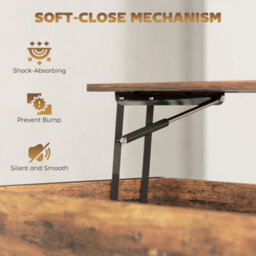 Wyld Haus Vitoli Rustic Brown Lift-Top Coffee Table With Hidden Storage And Metal Frame, L95 X D40 X H46.5Cm - thumbnail 5