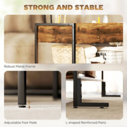 Wyld Haus Vitoli Rustic Brown Lift-Top Coffee Table With Hidden Storage And Metal Frame, L95 X D40 X H46.5Cm - thumbnail 7