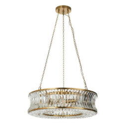 Luminosa Lighting Luminosa Vittoria Pendant Ceiling Light Warm Brass Plate, Crystal And Clear Glass - thumbnail 7