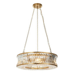 Luminosa Lighting Luminosa Vittoria Pendant Ceiling Light Warm Brass Plate, Crystal And Clear Glass - thumbnail 6