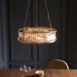 Luminosa Lighting Luminosa Vittoria Pendant Ceiling Light Warm Brass Plate, Crystal And Clear Glass - thumbnail 3