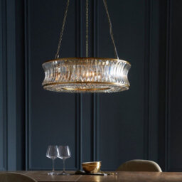 Luminosa Lighting Luminosa Vittoria Pendant Ceiling Light Warm Brass Plate, Crystal And Clear Glass - thumbnail 4