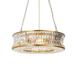 Luminosa Lighting Luminosa Vittoria Pendant Ceiling Light Warm Brass Plate, Crystal And Clear Glass - thumbnail 1