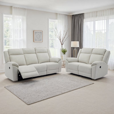 More4Homes Skye 3+2 Linen Electric Recliner Sofa Set (Beige) - image 1