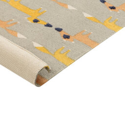 Beliani Fox Home Grey Area Rug 80 X 150 Cm - Low Pile Fox Print For Kids' Rooms - thumbnail 4