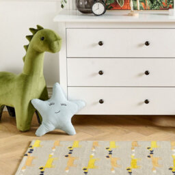 Beliani Fox Home Grey Area Rug 80 X 150 Cm - Low Pile Fox Print For Kids' Rooms - thumbnail 2