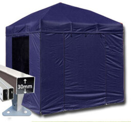Crocodile Trading 3M X 3M Trader-Max 30 Commercial Instant Shelter Pop Up Gazebos Frame, Canopy & Sides - Navy Blue
