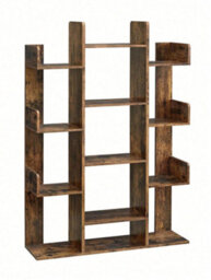 Vasagle Large Tree Bookshelf, Storage Shelf, Bookcase With Rounded Corners, Rustic Brown - thumbnail 8