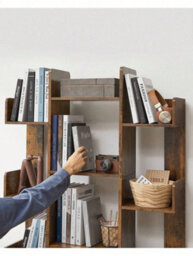Vasagle Large Tree Bookshelf, Storage Shelf, Bookcase With Rounded Corners, Rustic Brown - thumbnail 5