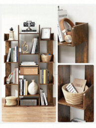 Vasagle Large Tree Bookshelf, Storage Shelf, Bookcase With Rounded Corners, Rustic Brown - thumbnail 6