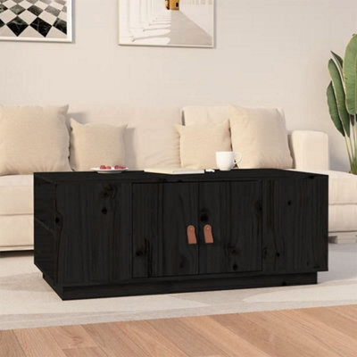 Berkfield Coffee Table Black 100X50X41 Cm Solid Wood Pine - image 1