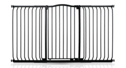 Bettacare Extra Tall Curved Top Dog Gate, 161Cm - 170Cm, Matt Black, Extra Tall 100Cm In Height, Pressure Fit Pet Gate - thumbnail 1