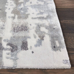 Silver Wool Handmade Luxurious Modern Abstract Optical/ (3D) Rug For Living Room And Bedroom-114Cm X 175Cm - thumbnail 4