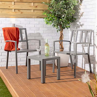 Alfresia Aluminium Garden Bistro Table And Chairs Set With Square Table - image 1
