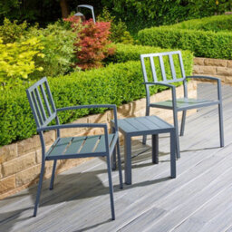 Alfresia Aluminium Garden Bistro Table And Chairs Set With Square Table - thumbnail 2