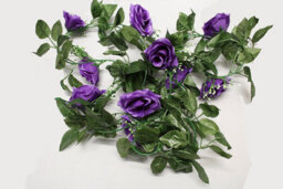 Best Artificial 7Ft Purple Silk Rose Garland Decoration - Perfect From Home, Office Or Events - thumbnail 2