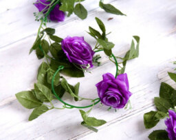Best Artificial 7Ft Purple Silk Rose Garland Decoration - Perfect From Home, Office Or Events - thumbnail 7