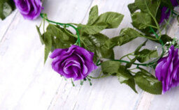 Best Artificial 7Ft Purple Silk Rose Garland Decoration - Perfect From Home, Office Or Events - thumbnail 4