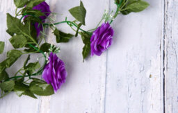 Best Artificial 7Ft Purple Silk Rose Garland Decoration - Perfect From Home, Office Or Events - thumbnail 6