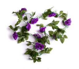 Best Artificial 7Ft Purple Silk Rose Garland Decoration - Perfect From Home, Office Or Events - thumbnail 8