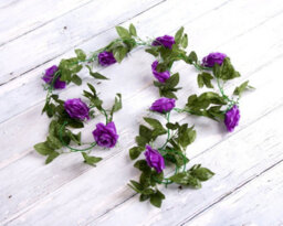 Best Artificial 7Ft Purple Silk Rose Garland Decoration - Perfect From Home, Office Or Events - thumbnail 5