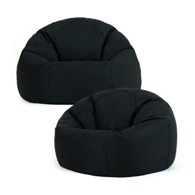 icon Adult Classic Beanbag Outdoor Waterproof Bean Bags Ready Filled - Black, 2 Pack - image 1