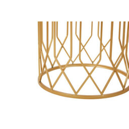 Orsina Set Of 2 Gold Frame Round Side Tables,bedside Table With Mirrored Top,gold Finished Accent Table,round Table - thumbnail 4
