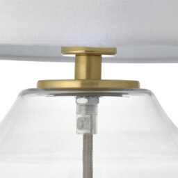 First Choice Lighting Fabia - Satin Brass And Clear Glass 33Cm Table Lamp - thumbnail 8