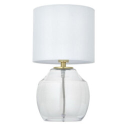 First Choice Lighting Fabia - Satin Brass And Clear Glass 33Cm Table Lamp - thumbnail 1