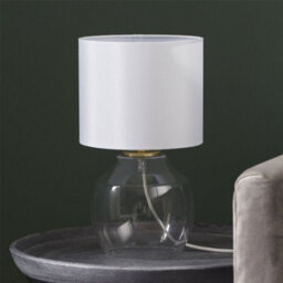 First Choice Lighting Fabia - Satin Brass And Clear Glass 33Cm Table Lamp - thumbnail 4