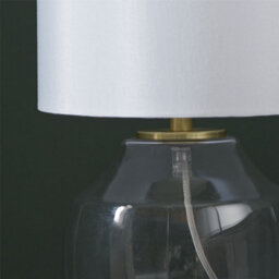 First Choice Lighting Fabia - Satin Brass And Clear Glass 33Cm Table Lamp - thumbnail 6