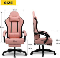 Gtplayer Fabric Gaming Chair With Footrest, Ergonomic Computer Desk Chair With Pocket Spring Cushion Heavy Duty Wide Pc Chair - thumbnail 2