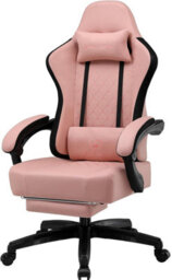 Comhoma Fabric Gaming Chair With Footrest, Ergonomic Computer Desk Chair With Pocket Spring Cushion Heavy Duty Wide Pc Chair