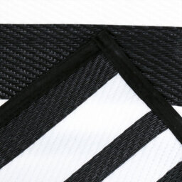 Charles Bentley Stripe Waterproof Rug Indoor/outdoor Black 120X170Cm - thumbnail 2