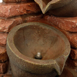 Gardenwize Garden Outdoor Solar Powered Corner Brick Wall Water Fountain Feature - thumbnail 3