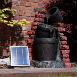 Gardenwize Garden Outdoor Solar Powered Corner Brick Wall Water Fountain Feature - thumbnail 5