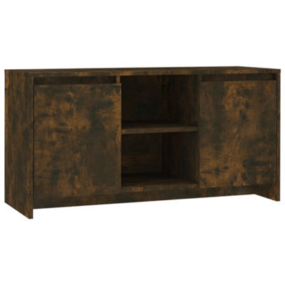 Berkfield Sturdy Tv Cabinet Smoked Oak 102X37.5X52.5 Cm Engineered Wood - image 1