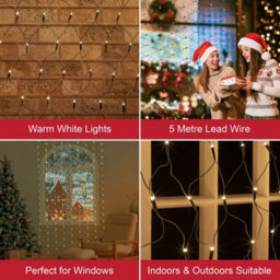 The Christmas Workshop 86590 180 Led Warm White Christmas Window Lights - thumbnail 2